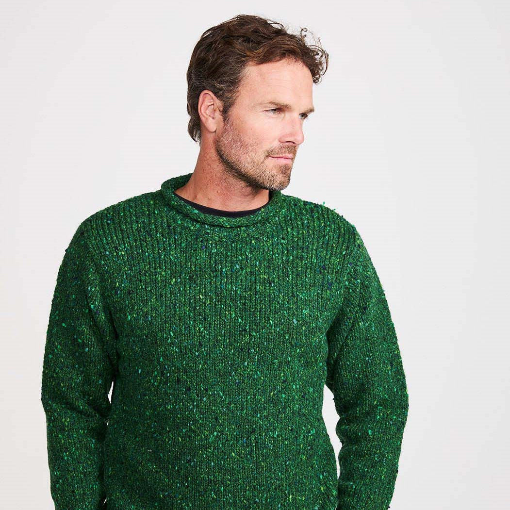 Raheen Tweed Roll Neck Mens Sweater