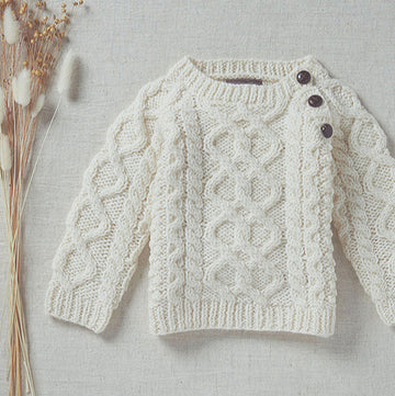 Shepley Baby Aran Wool Crew Neck Sweater