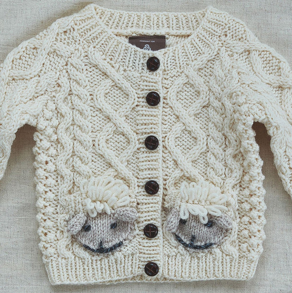 Shepley Baby Aran Wool Cardigan