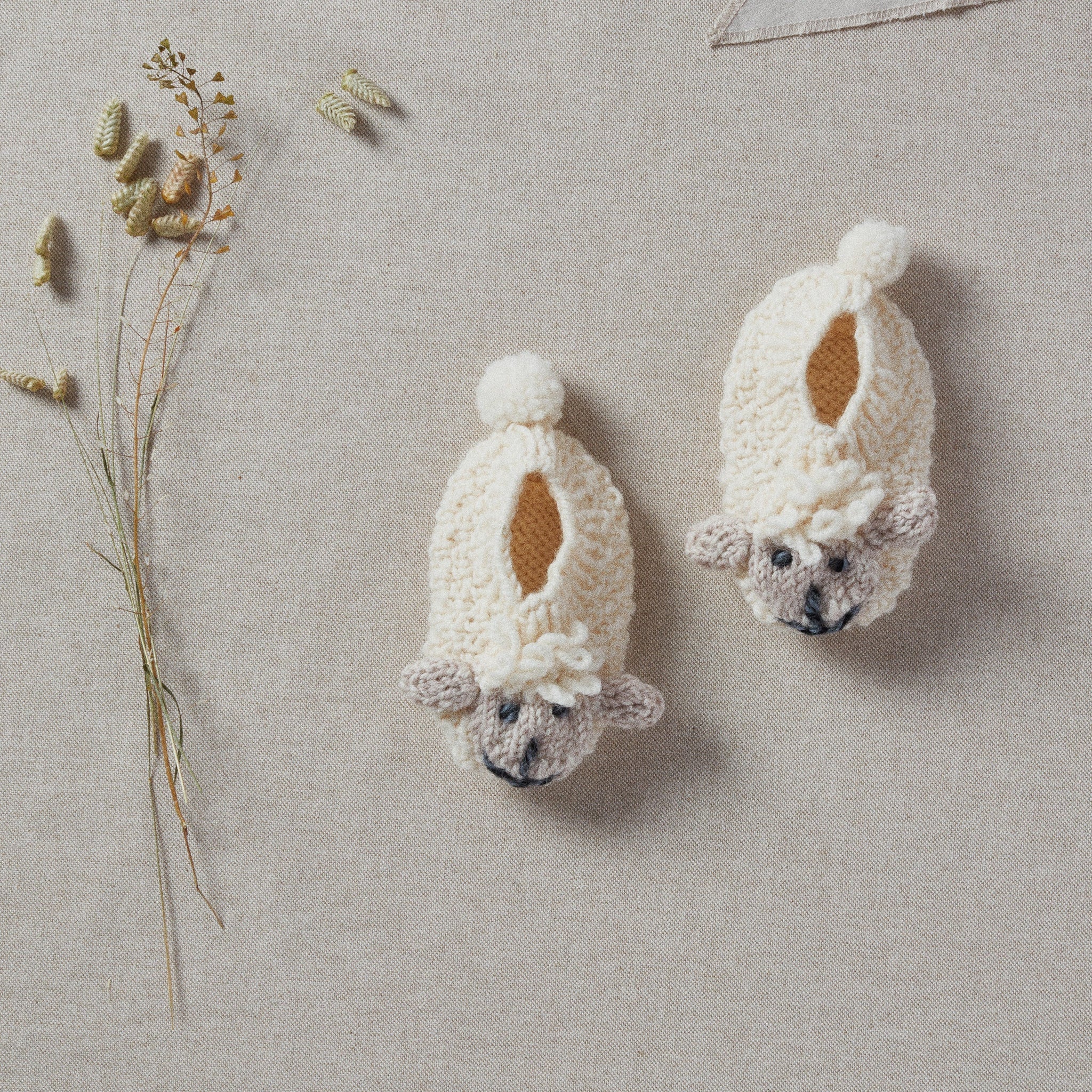 Shepley Baby Aran Wool Booties