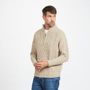 Drummin Oat Aran Mens Zip Troyer