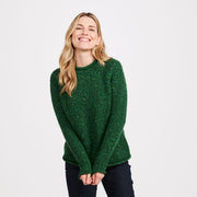 Brackloon Tweed Roll Neck Green Ladies Sweater
