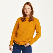 Brackloon Tweed Roll Neck Yellow Ladies Sweater