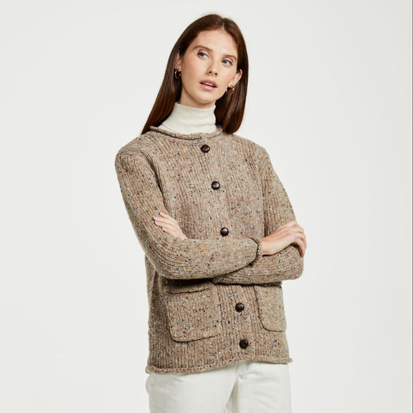 Avondale Ladies Tweed Oat Cardigan