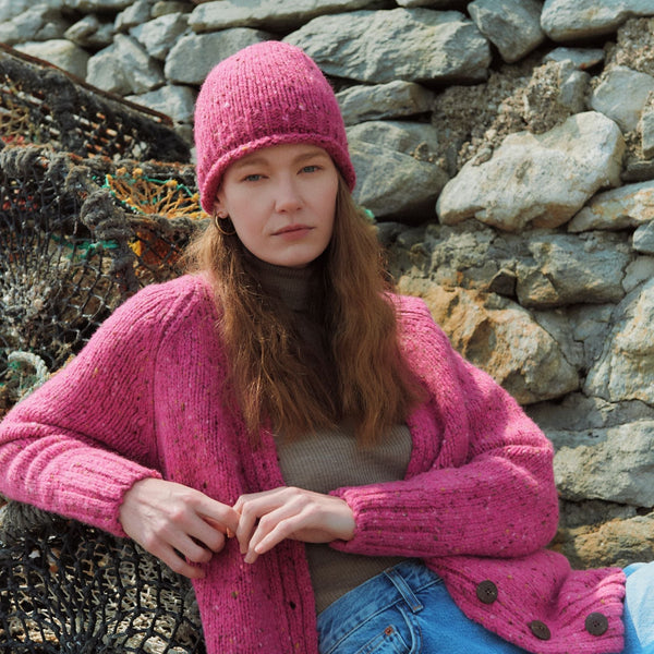 Hazelwood Roll Hem Pink Beanie