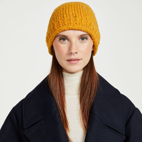 Hazelwood Roll Hem Yellow Beanie