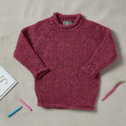 Brackloon Óg Children's Roll Neck Raglan Crew - Pink
