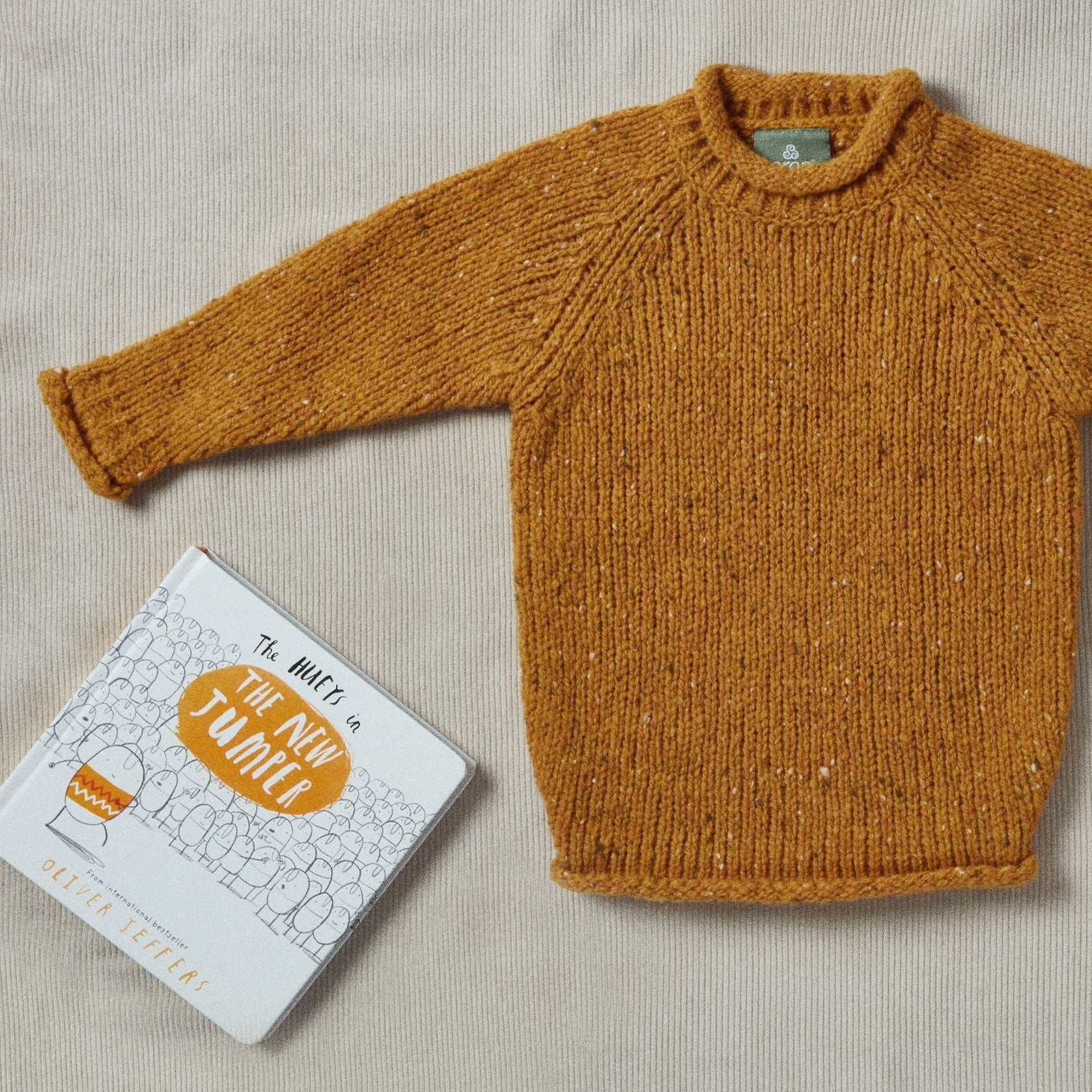 Brackloon Óg Children's Roll Neck Raglan Crew - Yellow