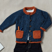 Solas Children’s Roll Neck Cardigan - Nightsky