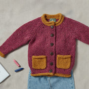 Solas Children’s Roll Neck Cardigan - Rose Haze
