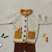 Solas Children’s Roll Neck Cardigan - Sunshine