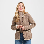 Glenariff Ladies Raglan Donegal Tweed Oat Cardigan