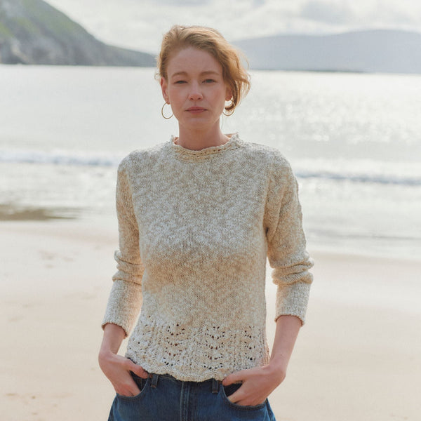 Arawn Cotton-Linen Crew Cream Sweater