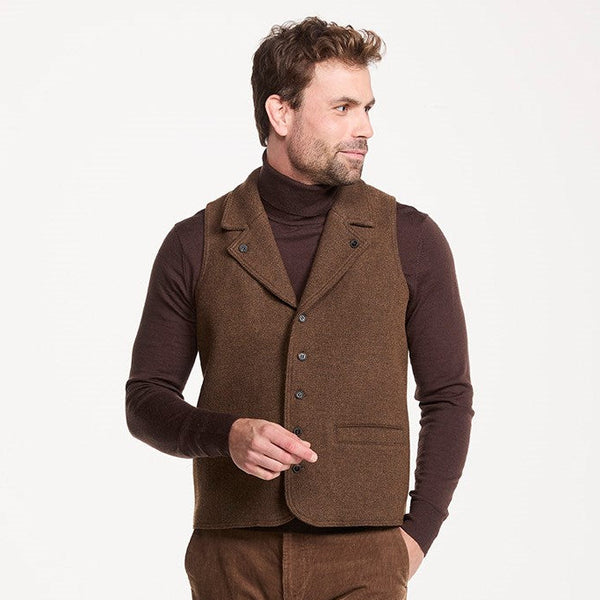 Mens Brown Tweed Vest
