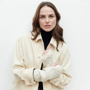 Rosmore Aran Fingerless Natural Mittens