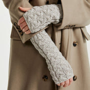 Rosmore Aran Fingerless Oat Mittens