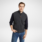 Rossport Mens Charcoal Aran Nepped Gilet