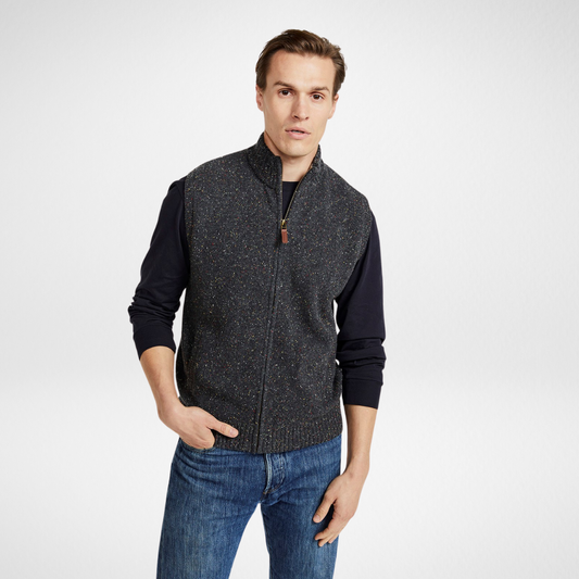 Rossport Mens Aran Nepped Gilet