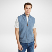 Rossport Mens Denim Aran Nepped Gilet