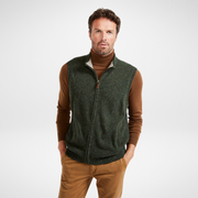 Rossport Mens Green Aran Nepped Gilet