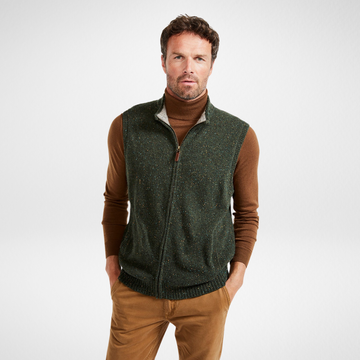 Rossport Mens Aran Nepped Gilet