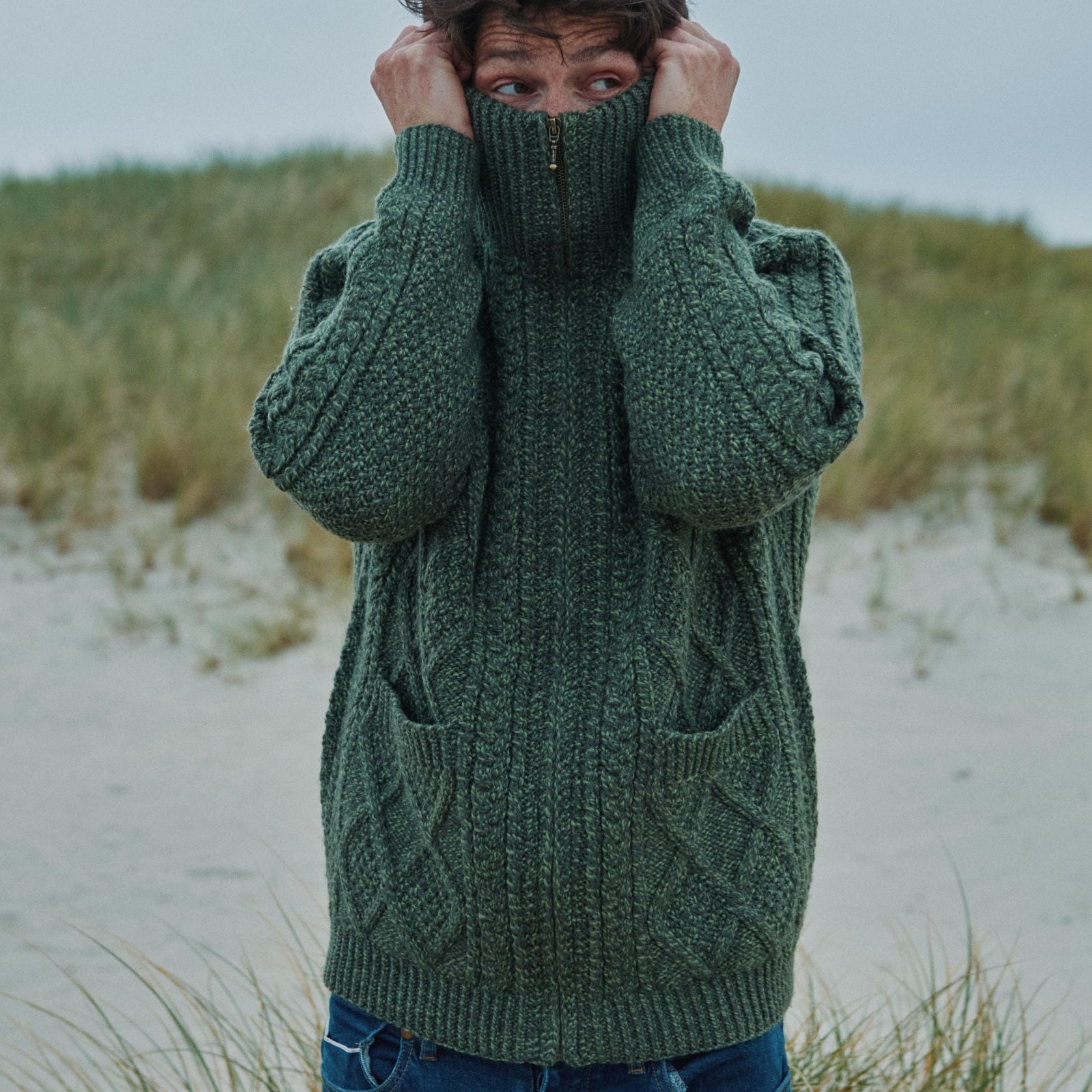 Brannock Men's Aran Cardigan | Irish Knitwear | Gifts of Ireland