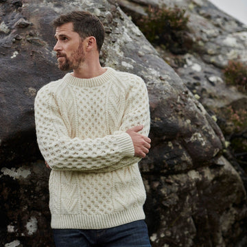 Kilronan Aran Mens Honeycomb Sweater