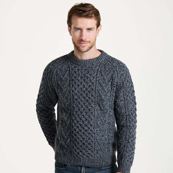 Kilronan Aran Mens Charcoal Honeycomb Sweater
