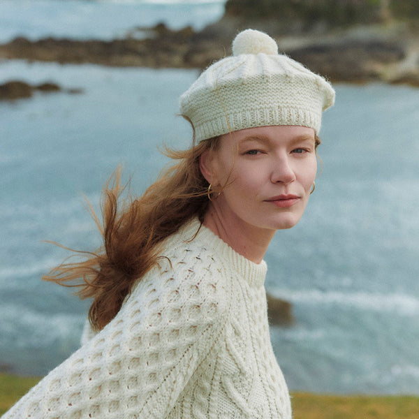Farragh Aran Adult Cream Beret