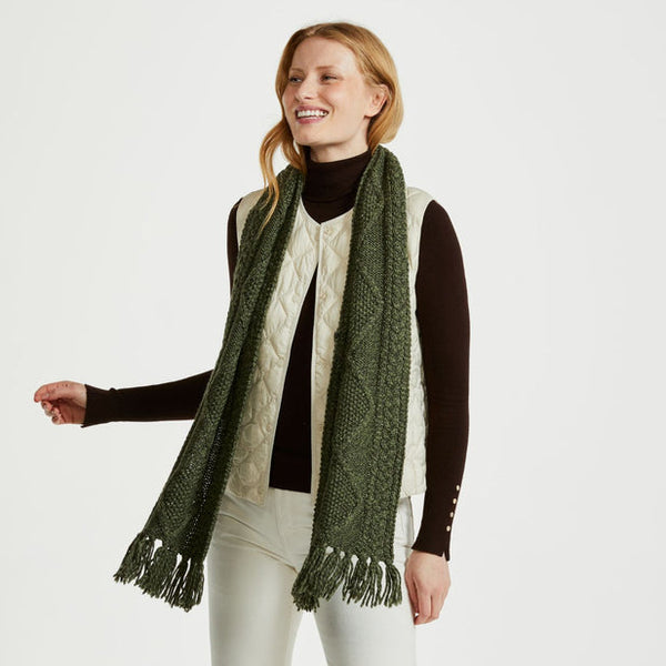 Kinard Green Aran Scarf