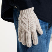 Killeany Aran Handknit Merino Oat Gloves
