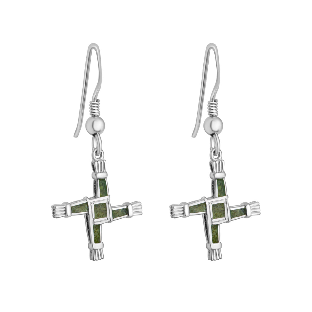 Connemara Marble St. Brigid Cross Earrings