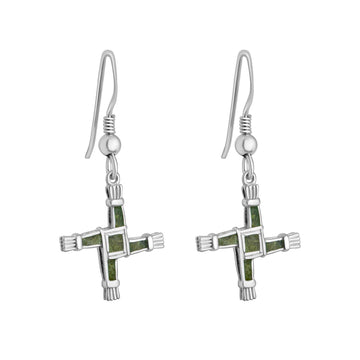 Connemara Marble St. Brigid Cross Earrings