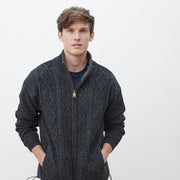 Farmleigh Lined Wool Charcoal Mens Cardigan
