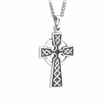Sterling Silver Oxidized Celtic Cross Necklace