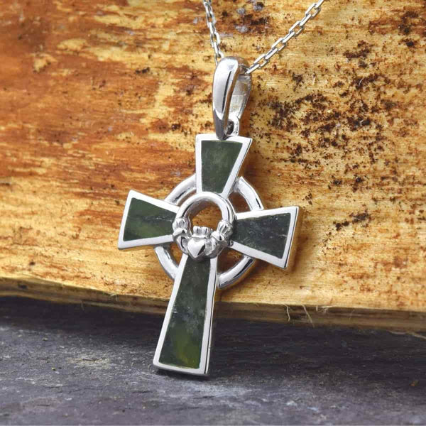 Connemara Marble Claddagh Cross