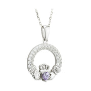 June Birthstone Claddagh Pendant