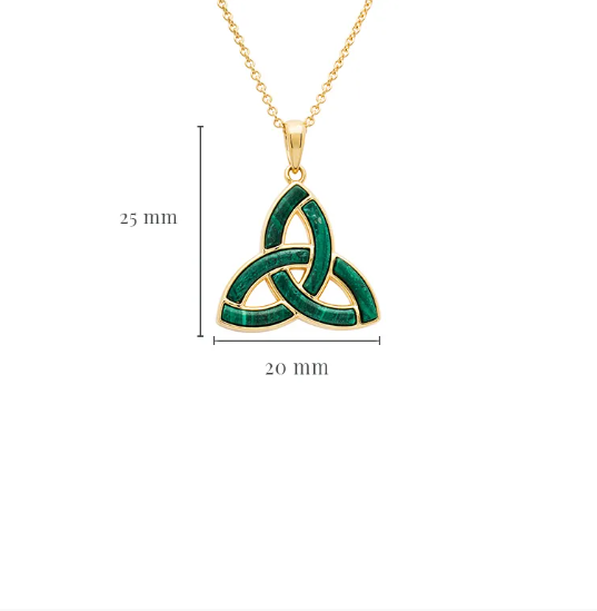 Gold Vermeil Malachite Trinity Knot Necklace