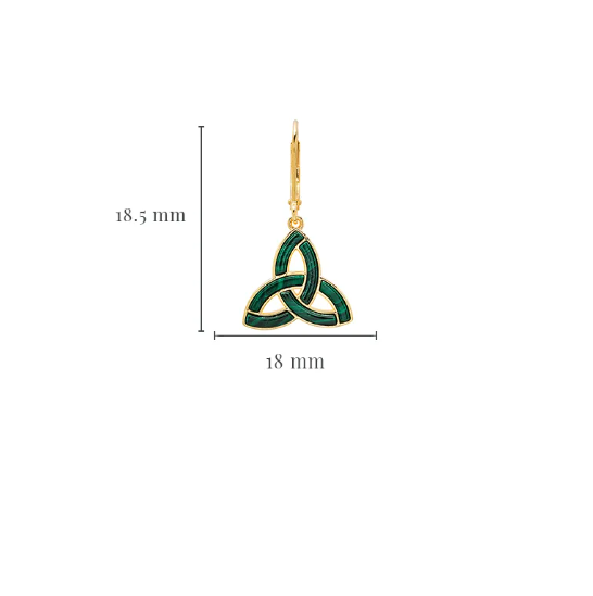 Gold Vermeil Malachite Trinity Knot Earrings