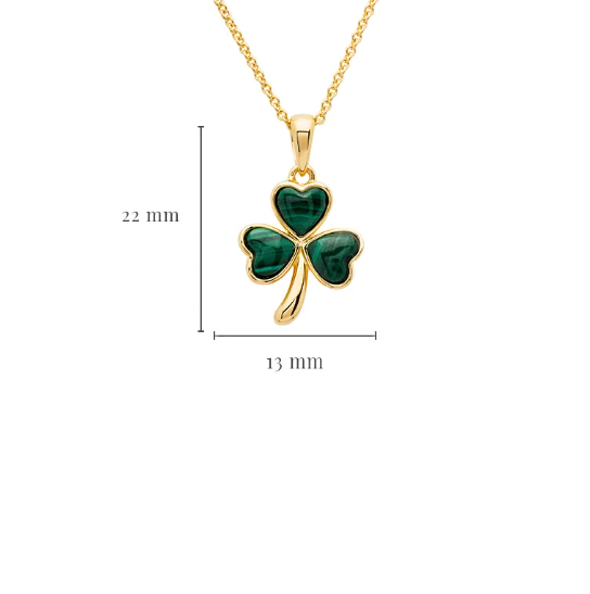 Gold Vermeil Malachite Shamrock Necklace