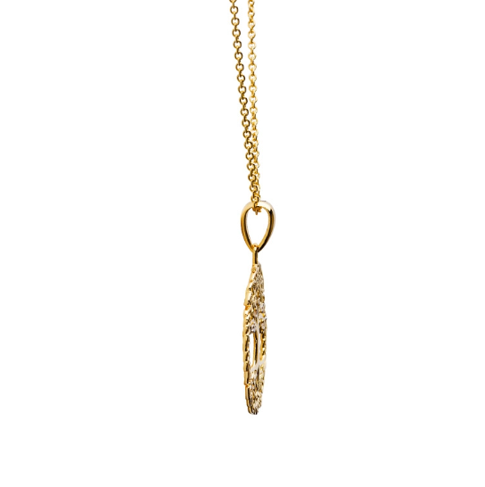 14KT Gold Vermeil Celtic Tree of Life Necklace Embellished With Cubic Zirconias