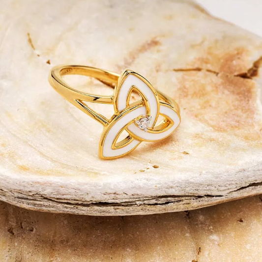 Gold Vermeil Enamel Trinity Knot Ring