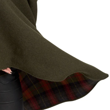 Cape in Double-Face Cloth with Convertible Collar