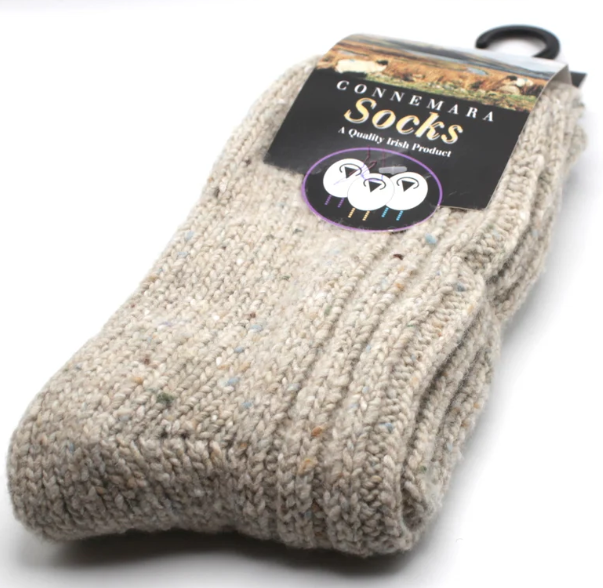 Connemara Socks - Light Gray Jacob Sheep Wool