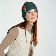 Shrule Aran Forest Green Hat with Pom Pom