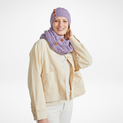 Shrule Aran Lavender Hat with Pom Pom