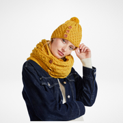 Shrule Aran Yellow Hat with Pom Pom