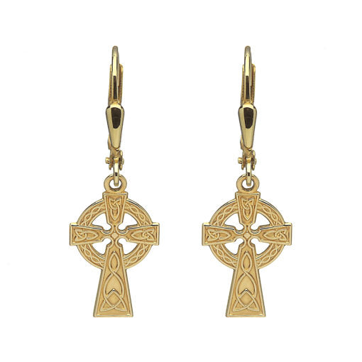 10kt Gold Celtic Cross Earrings