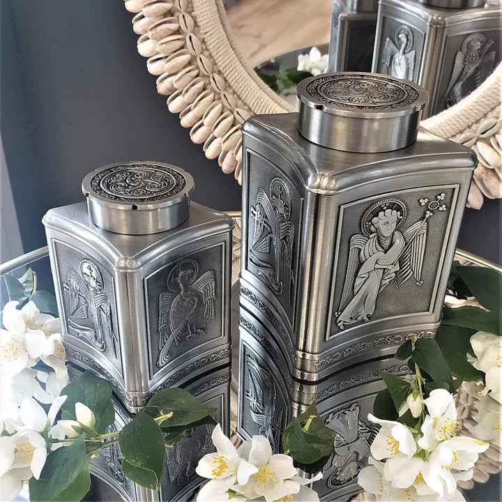 Keepsake Urns Pewter finish.