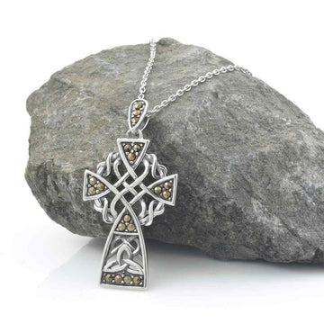 Marcasite Vintage Celtic Cross Pendant